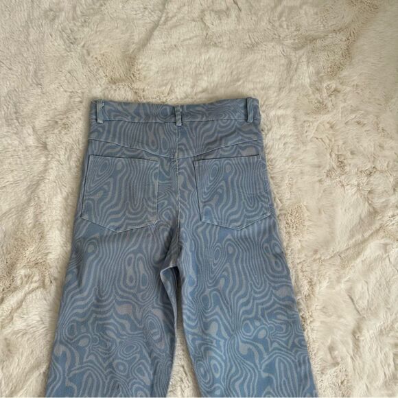 Princess Polly Addison Printed jeans size 4 blue groovy print straight leg - Picture 14 of 14